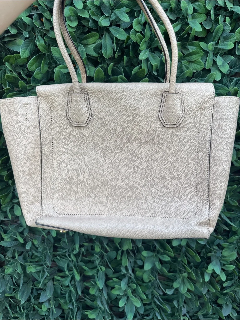 Michael Kors Pebbled Leather Tote in Light Beige